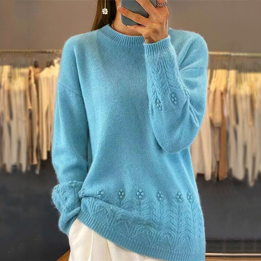 Alma | Scandinavian Floral Knit Sweater