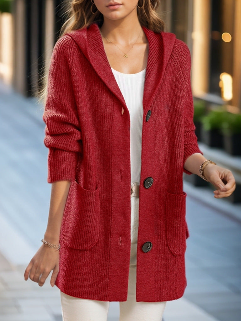 Aria | Hooded Mid-Length Cardigan