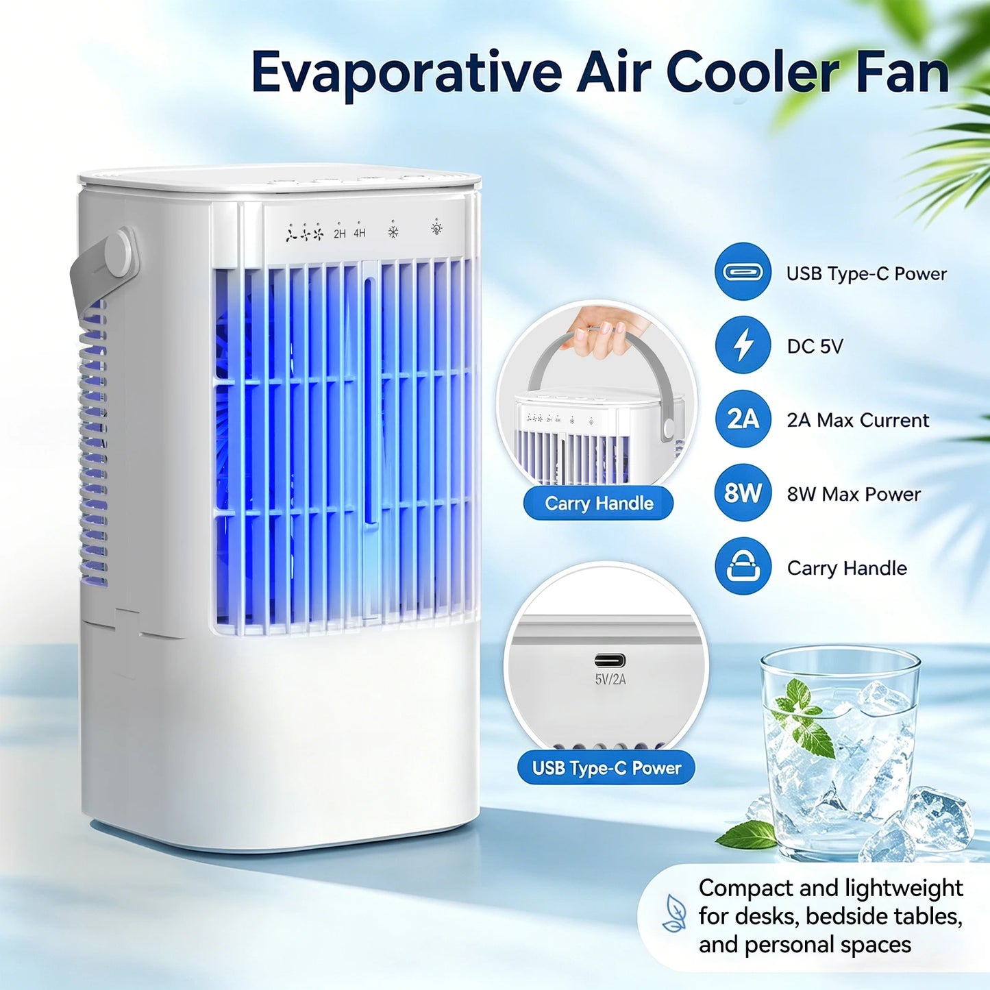 SereneCool Portable Night Light Fan