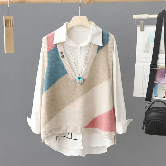 PASTEL PATCHWORK SLEEVELESS VEST