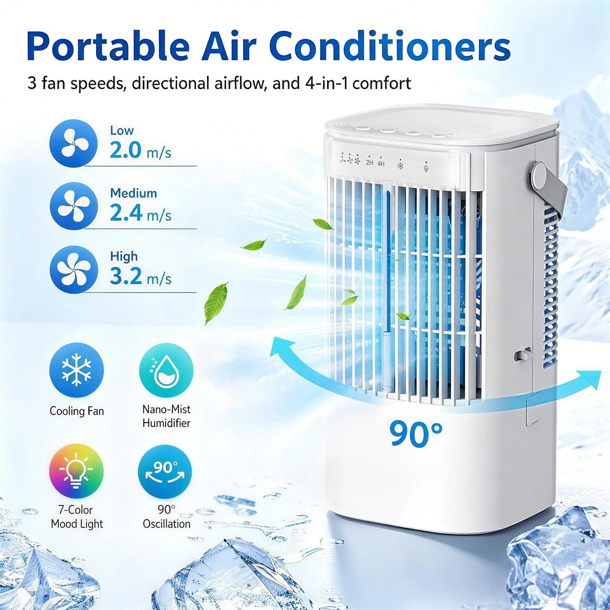 SereneCool Portable Night Light Fan