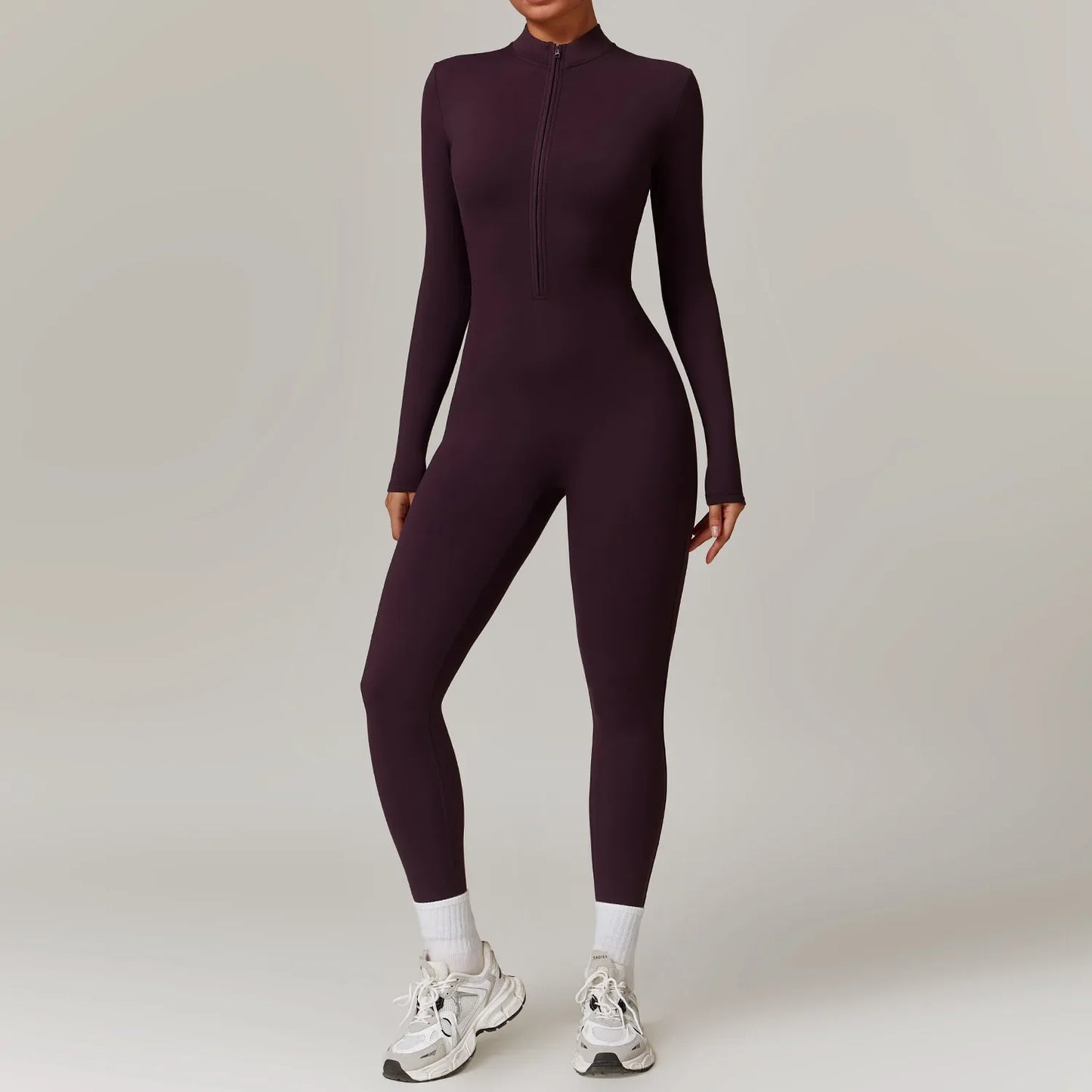 LUVESSI ZIPPER FLEECE JUMPSUIT